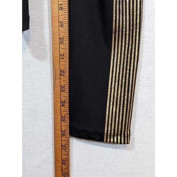 NWT Bebe Sport Logo Leggings Women’s Medium Black Sport Sparkling Gold Logo - Picture 8 of 10